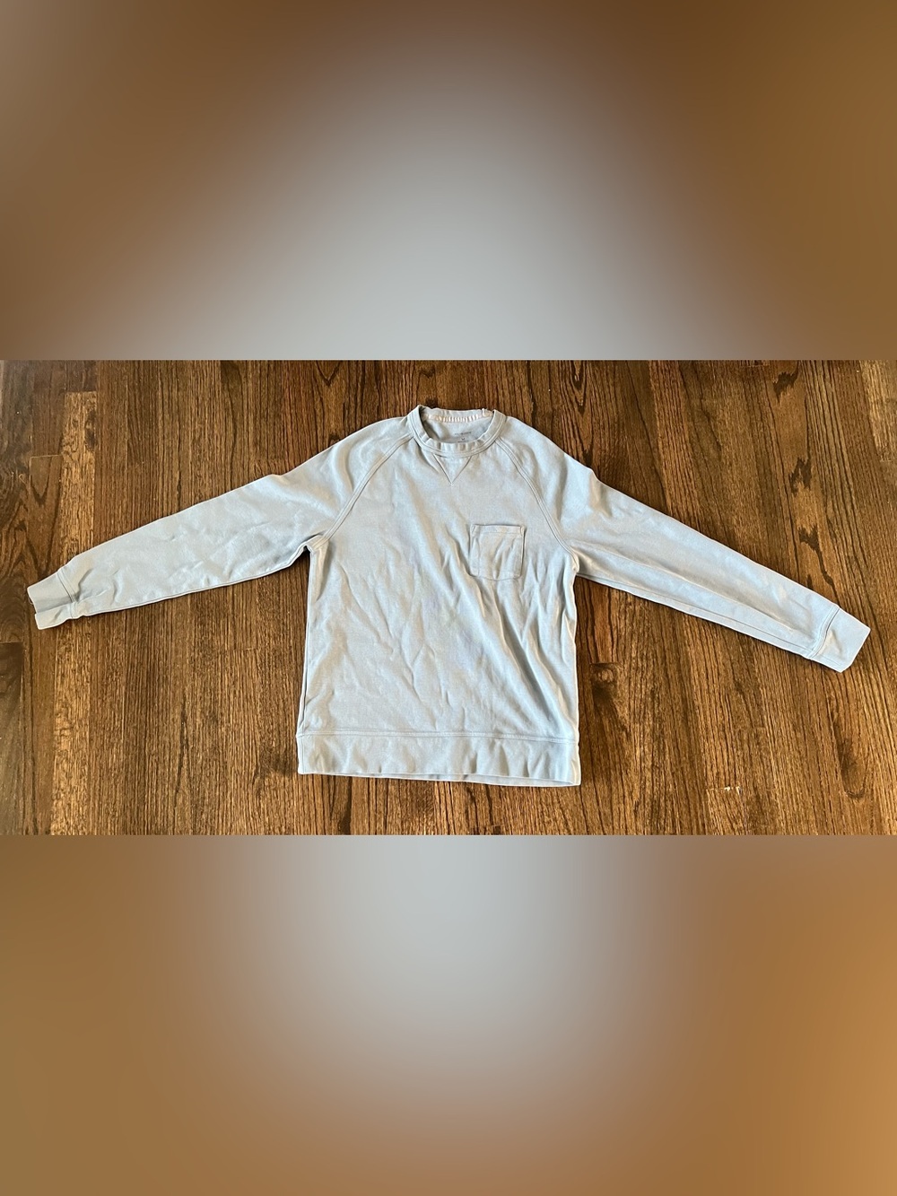 Van Heusen Pale Blue Crewneck Sweater with Chest Pocket